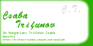 csaba trifunov business card